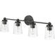 Lauryn 4 Light 30.5 inch Matte Black Vanity Light Wall Light